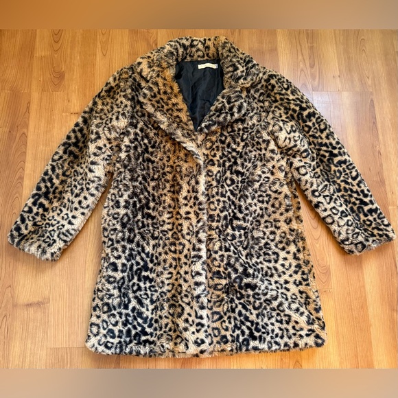 Jackets & Blazers - Kimi & Co  Women’s S/M Leopard Print Retro Faux Fur Jacket Coat